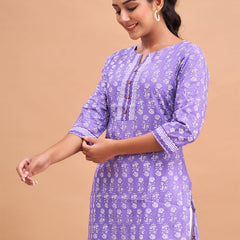 Women Cotton Printed Short Kurti