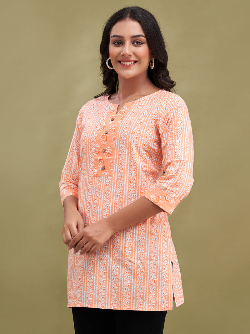 Women Cotton Printed Short Kurti