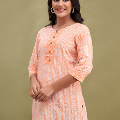 Women Cotton Printed Short Kurti