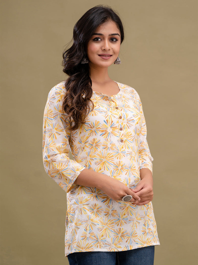 Floral Printed Pure Cotton Kurti