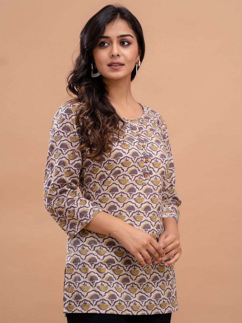Floral Printed Pure Cotton Kurti