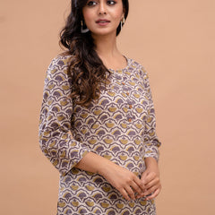 Floral Printed Pure Cotton Kurti