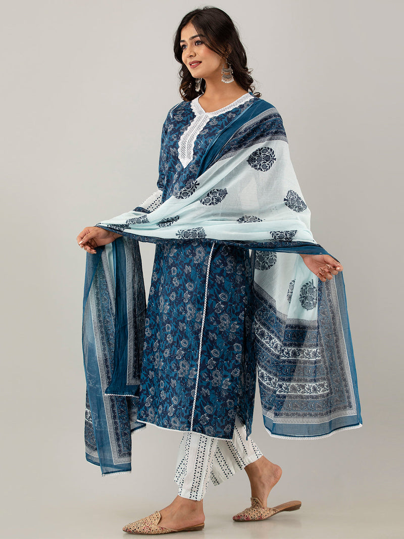 Women Kurta Pant Dupatta Set