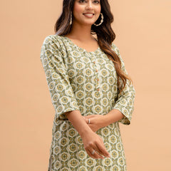 Floral Printed Pure Cotton Kurti