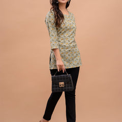 Floral Printed Pure Cotton Kurti