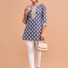 Women Cotton Printed Short Kurti