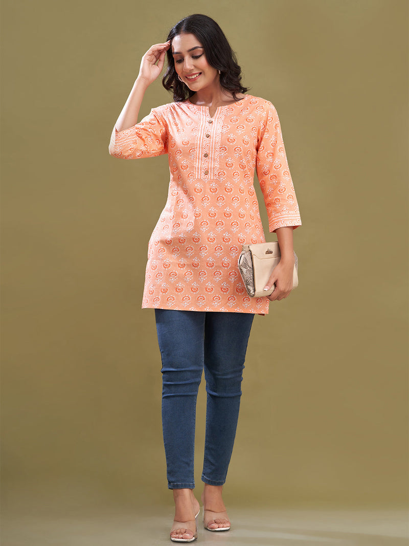 Women Cotton Printed Short Kurti