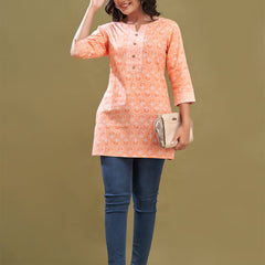 Women Cotton Printed Short Kurti