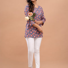 Floral Printed Pure Cotton Kurti