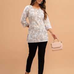 Floral Printed Pure Cotton Kurti