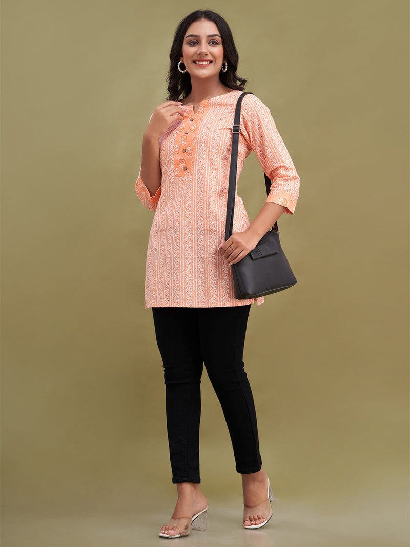 Women Cotton Printed Short Kurti
