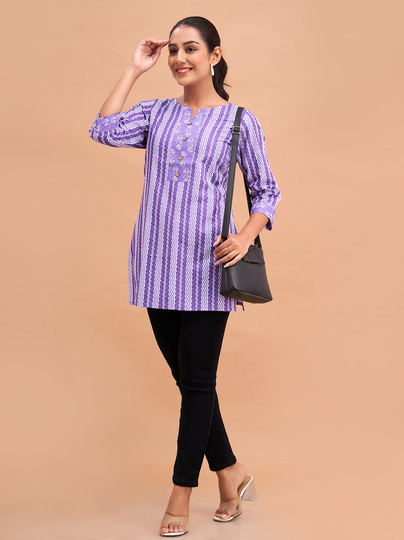 Women Cotton Printed Short Kurti