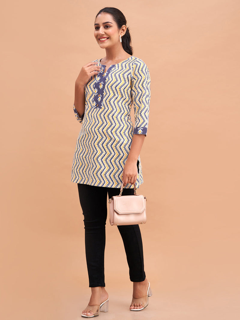Women Cotton Printed Short Kurti