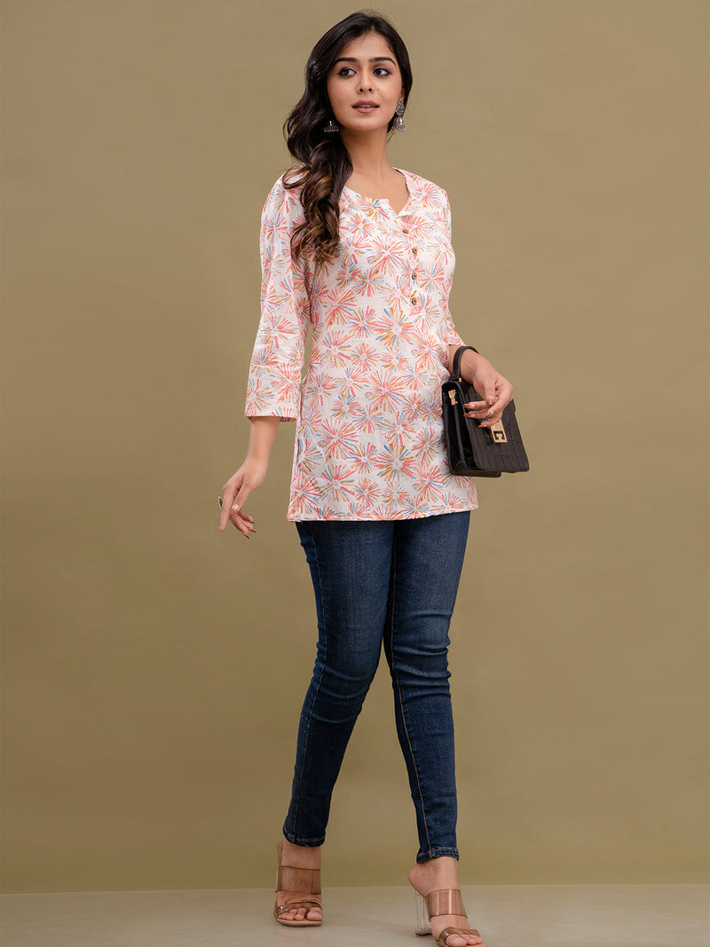 Floral Printed Pure Cotton Kurti
