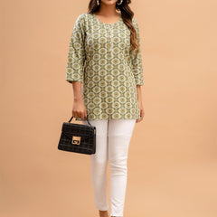 Floral Printed Pure Cotton Kurti
