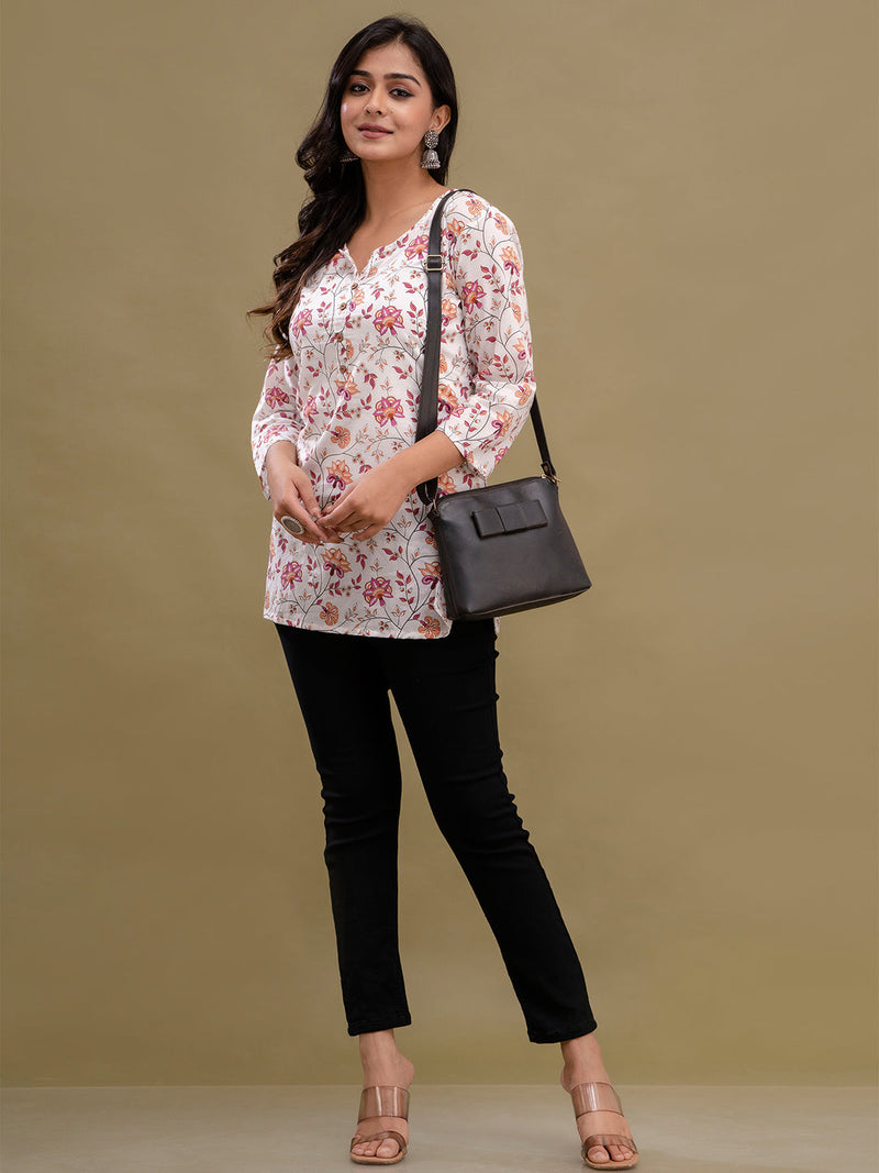 Floral Printed Pure Cotton Kurti