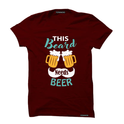 ThisBeardNeedsBeer Maroon T-Shirt