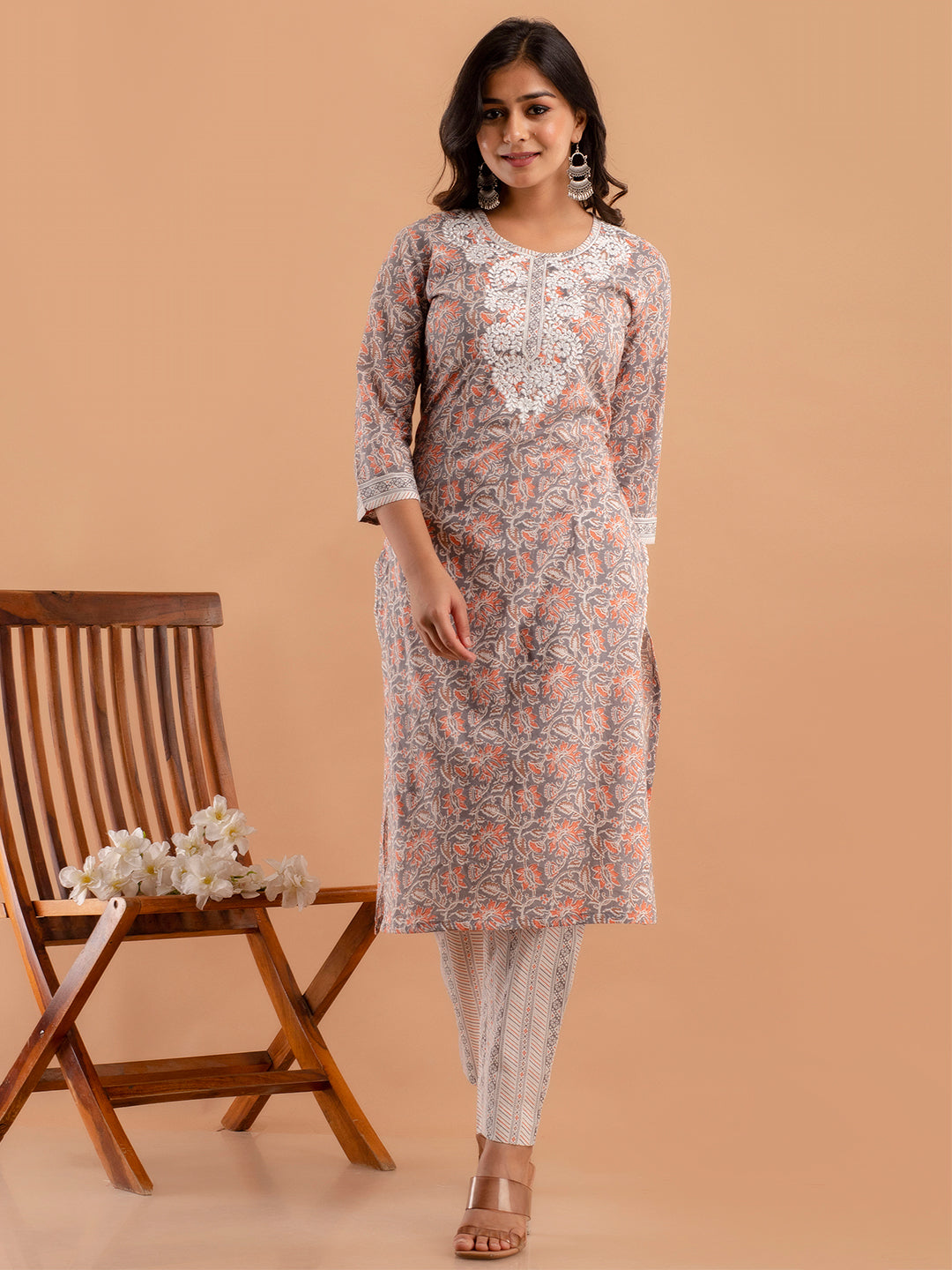 Women Kurta Pant Dupatta Set FRKT6739