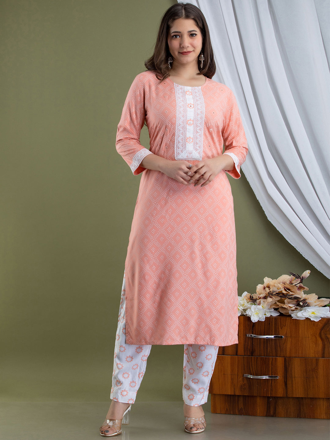 Women Kurta Pant Dupatta Set FRKT6737