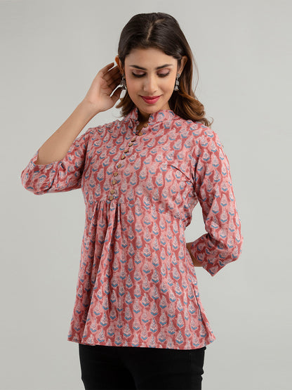 Cotton Printed A-Line Short Tunic