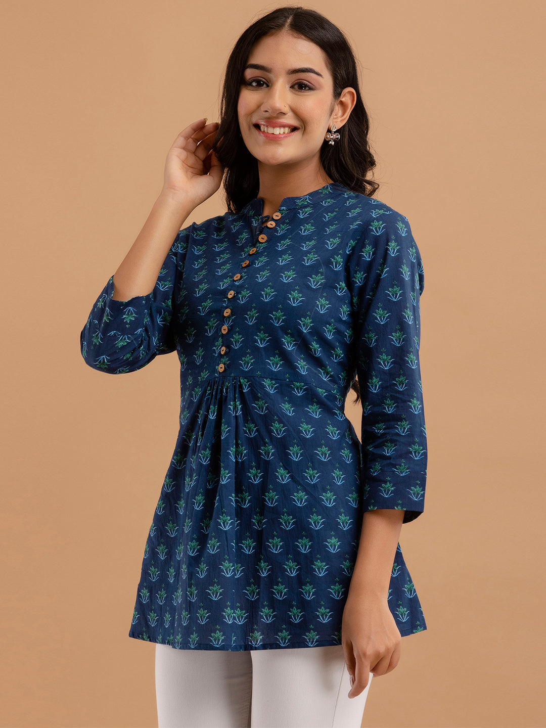 Cotton Printed A-Line Short Tunic