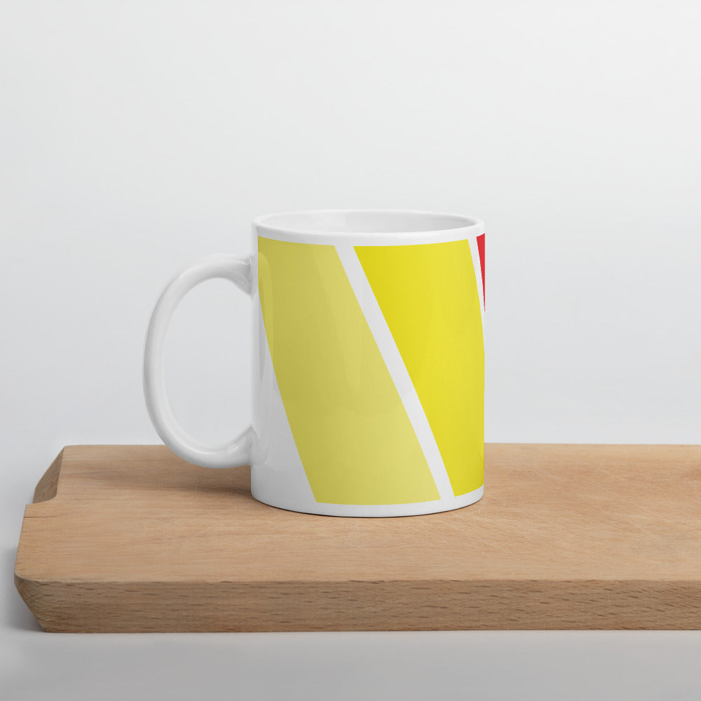 4 YELLOW STRIPS COFFEE  MUG