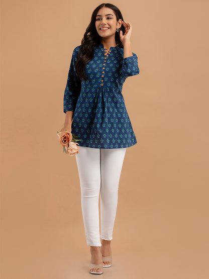 Cotton Printed A-Line Short Tunic