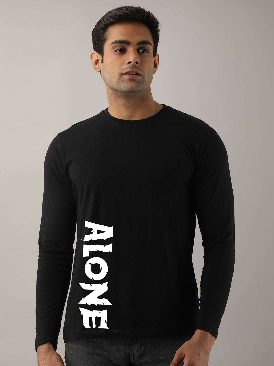 ALONE BLACK FULL SLEEVES T-SHIRT