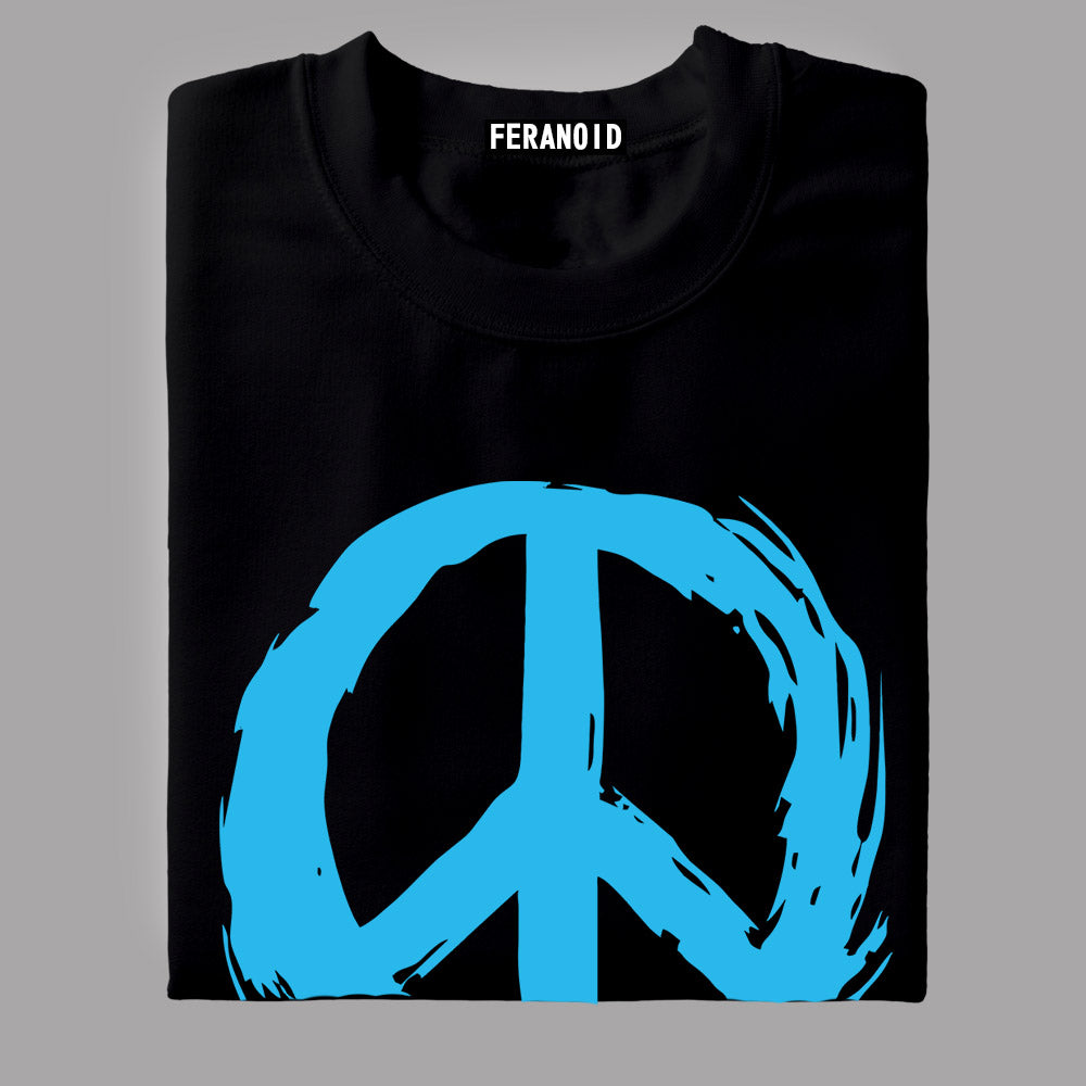 Blue Peace Black T-Shirt