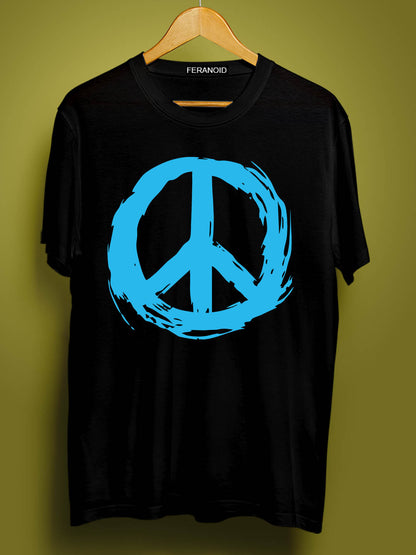 Blue Peace Black T-Shirt