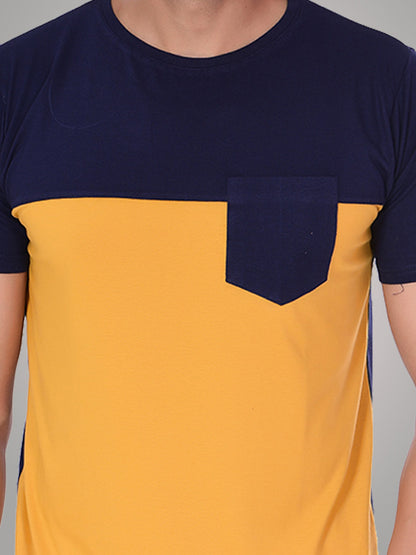 Color Block Half Sleeves T-Shirt