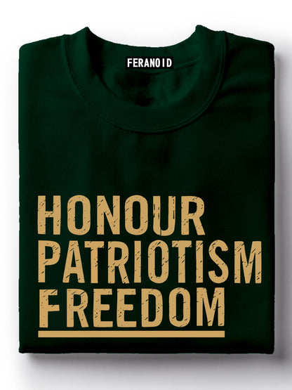 Honour Patriotism Freedom India Black T-Shirt