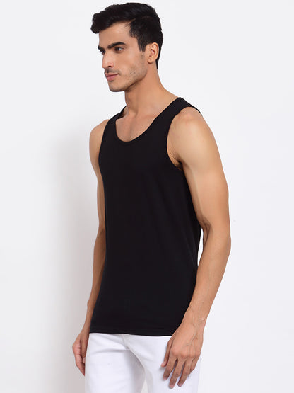 Plain Black Sleeveless T-Shirt
