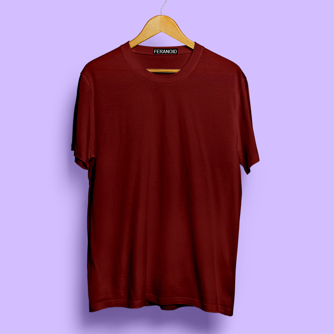 Plain Pack Of 3 T-Shirts : Maroon Brown Blue