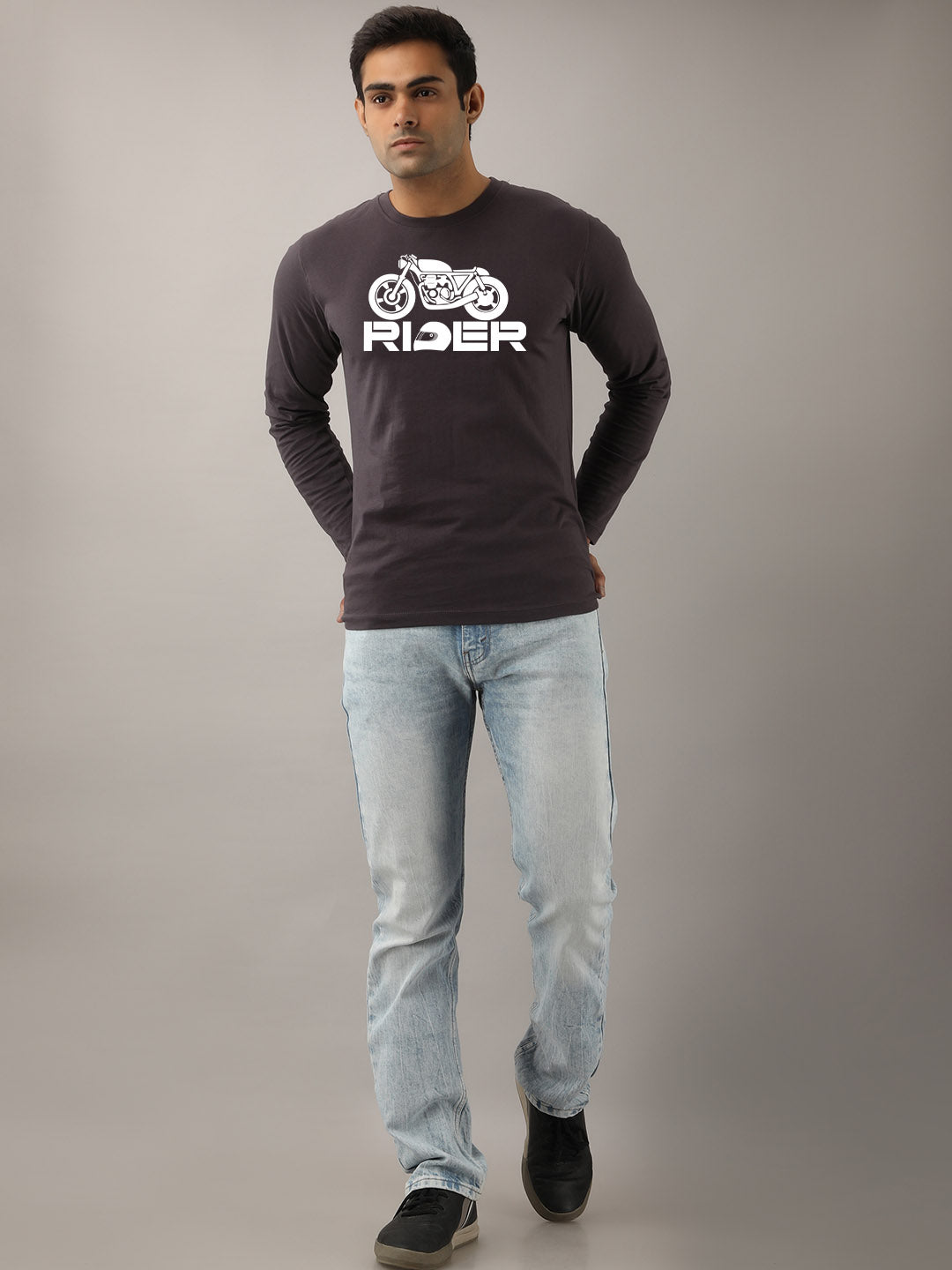 Rider Maroon Full Sleeves T-Shirt