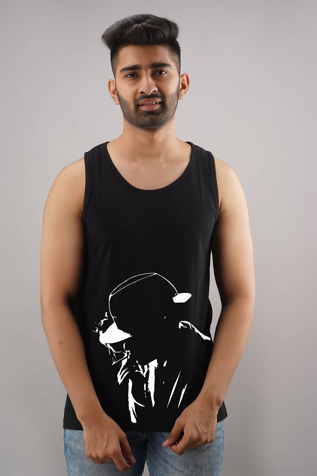 Smoke Man Black Sleeveless T-Shirt