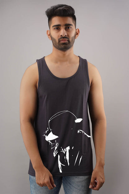 Smoke Man Black Sleeveless T-Shirt