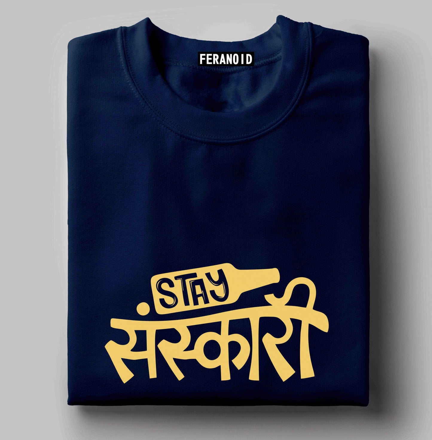 Stay Sanskari Black T-Shirt