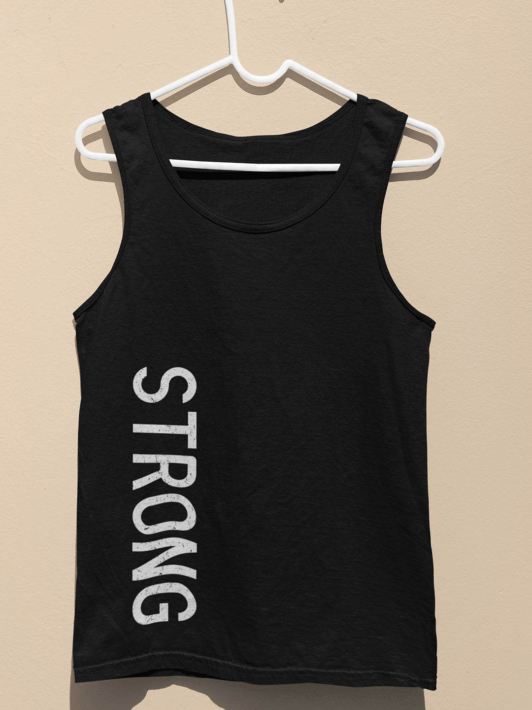 Strong Black Sleeveless T-Shirt