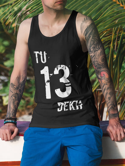 Tu Tera Dekh Black Sleeveless T-Shirt