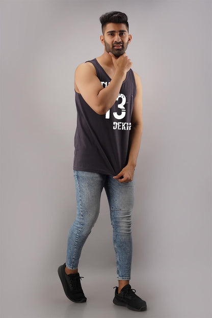 Tu Tera Dekh Black Sleeveless T-Shirt