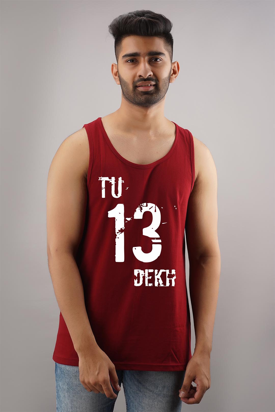 Tu Tera Dekh Black Sleeveless T-Shirt