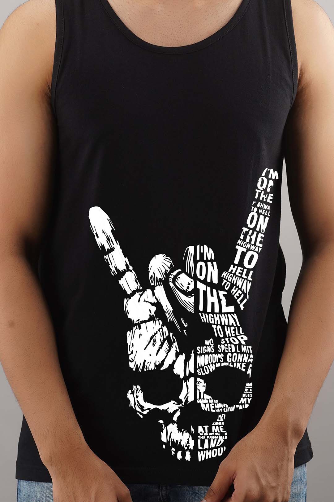 Yo Black Sleeveless T-Shirt