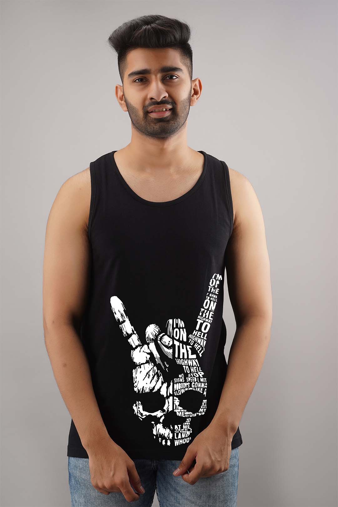 Yo Black Sleeveless T-Shirt